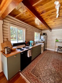 Spacious, simple kitchen.