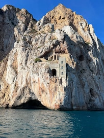 Porto Flavia excursion set up by the staff