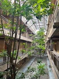 Each accommodation building has an atrium.