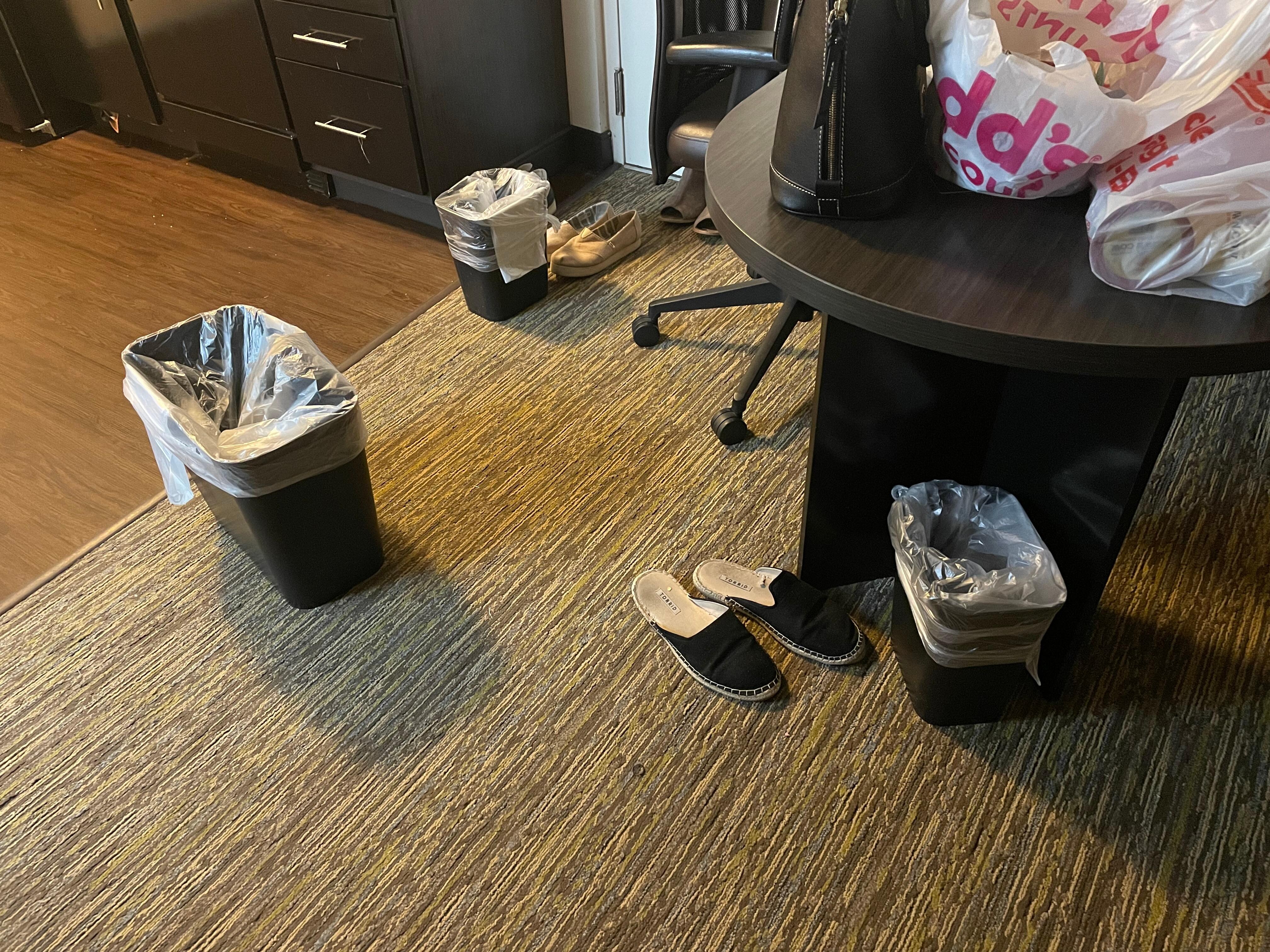 Trash cans exactly how housekeeping “cleaned”