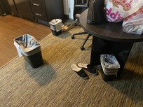 Trash cans exactly how housekeeping “cleaned”