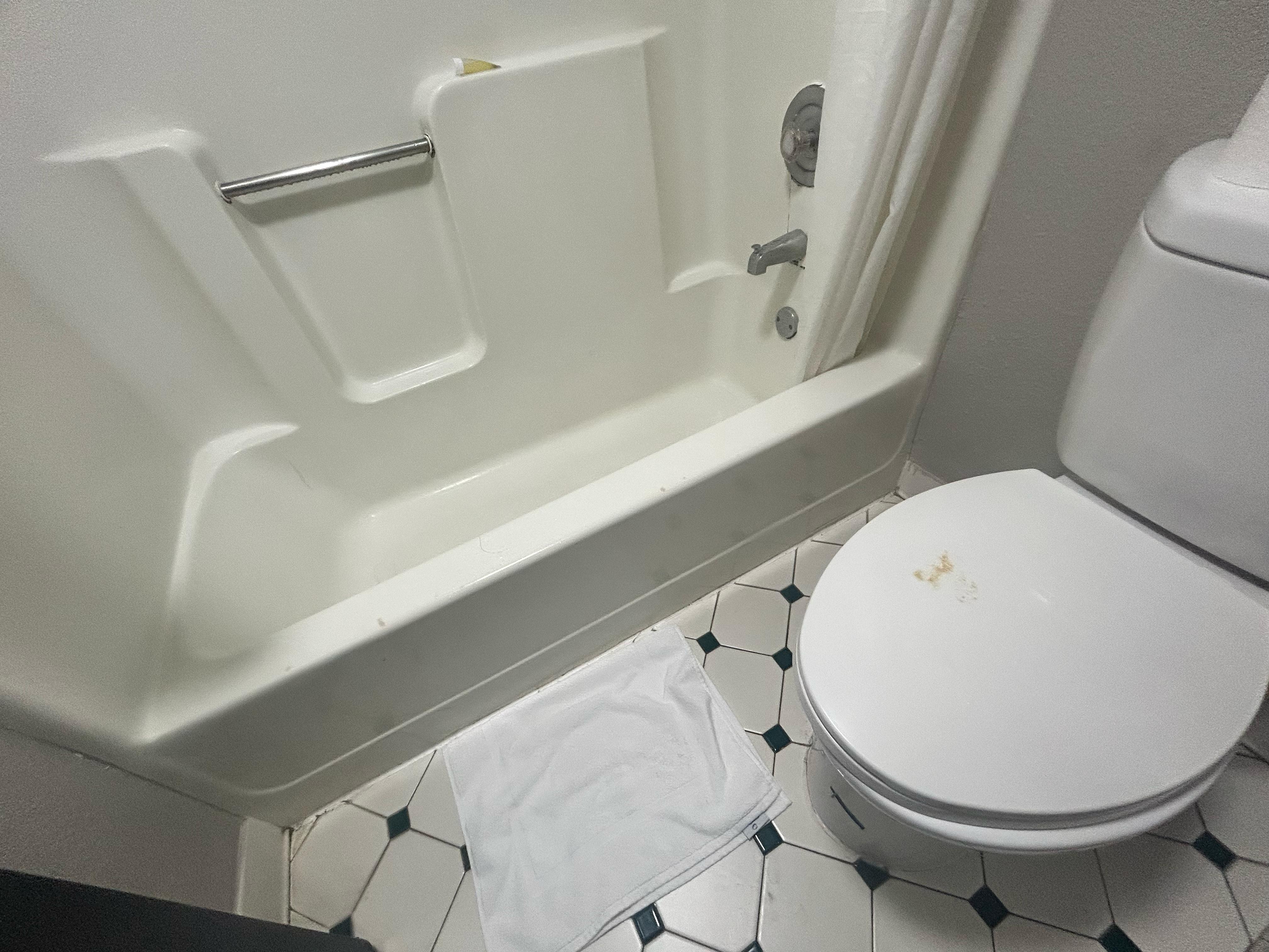 Stains on broken toilet seat