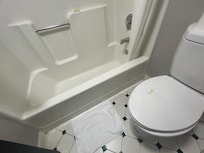 Stains on broken toilet seat