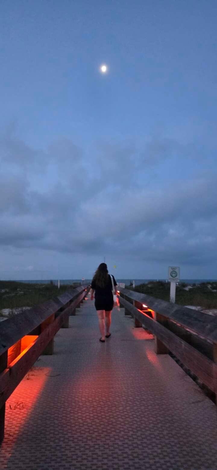 Private beach access at dawn