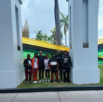 Our family of 7 in front of the hotel.