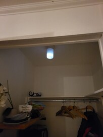 closet light barely worked and flickered. Hard to see to use frig, microwave, coffee maker
