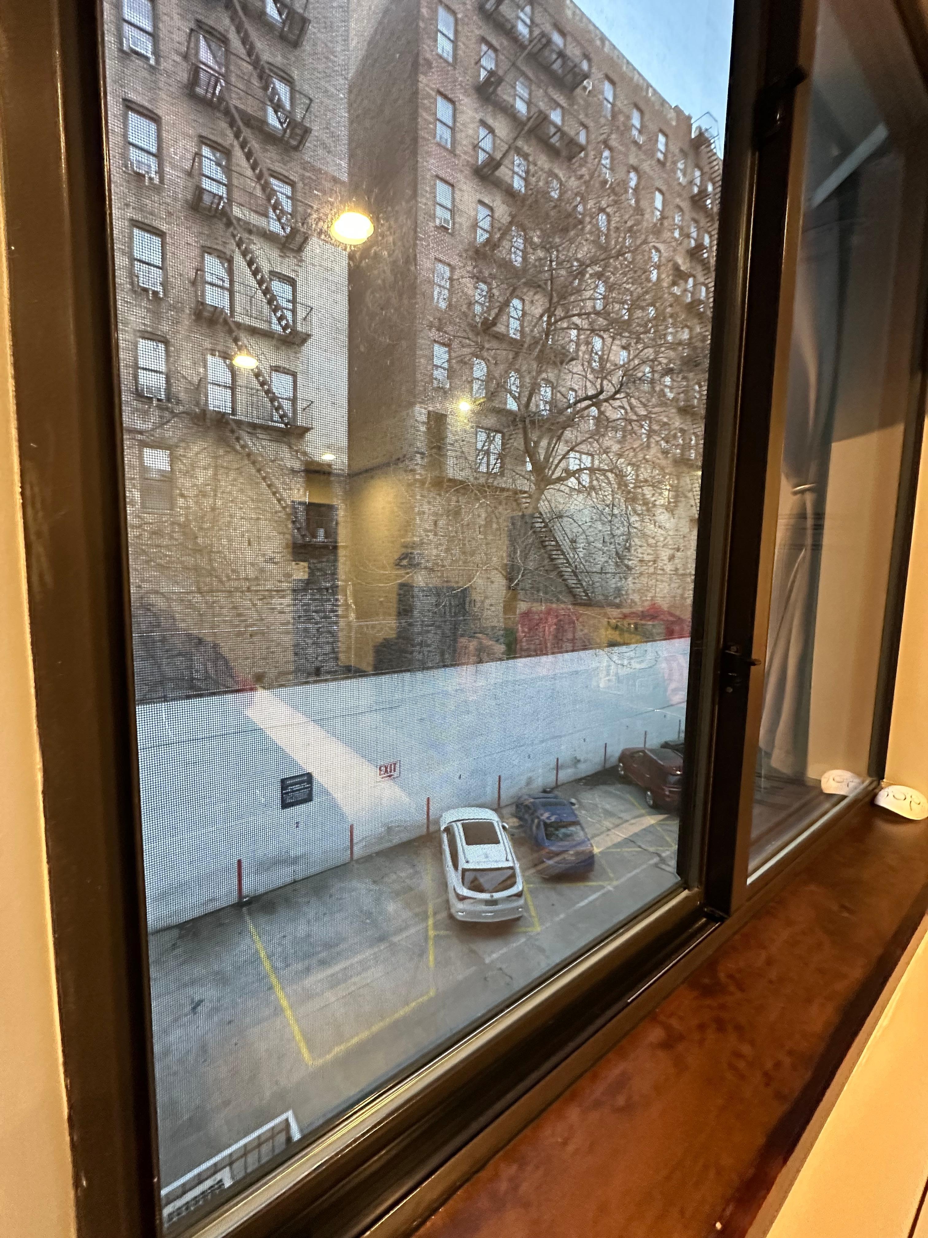 View of parking in the back. 