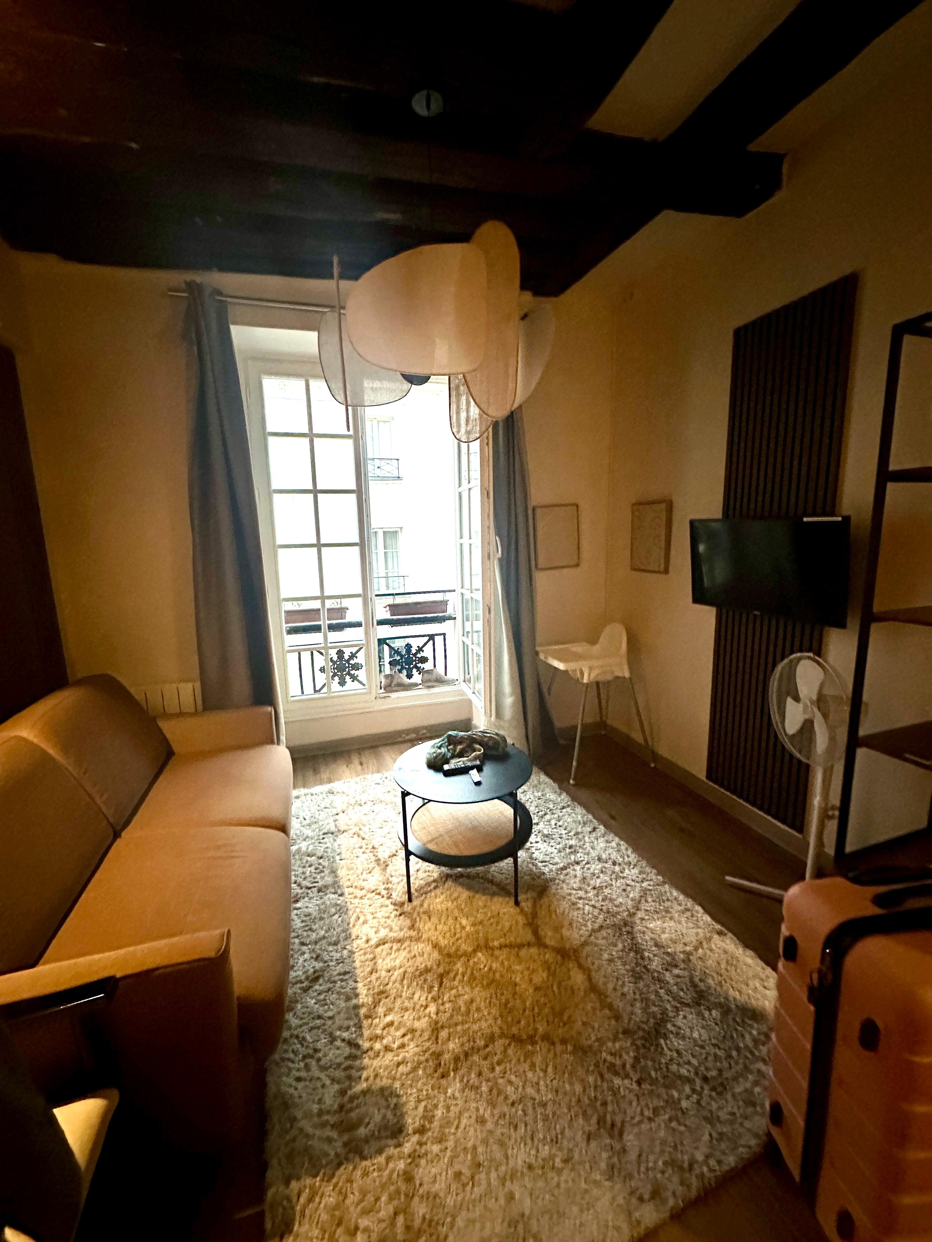 Main area. Couch turns into bed. 