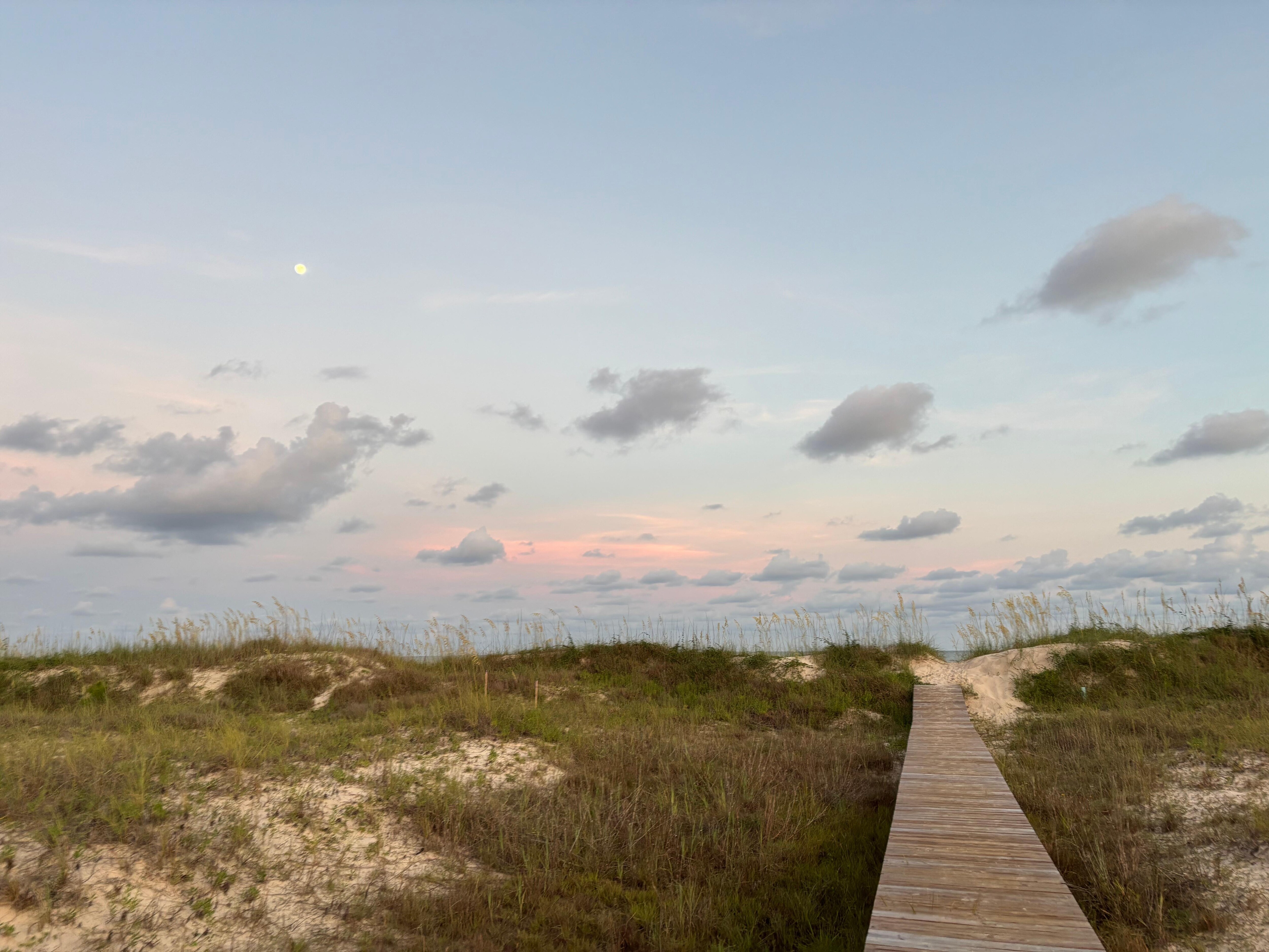 Boardwalk goes straight to the dunes. 