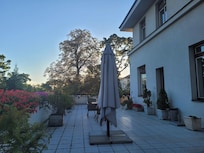 Terrasse der Pension