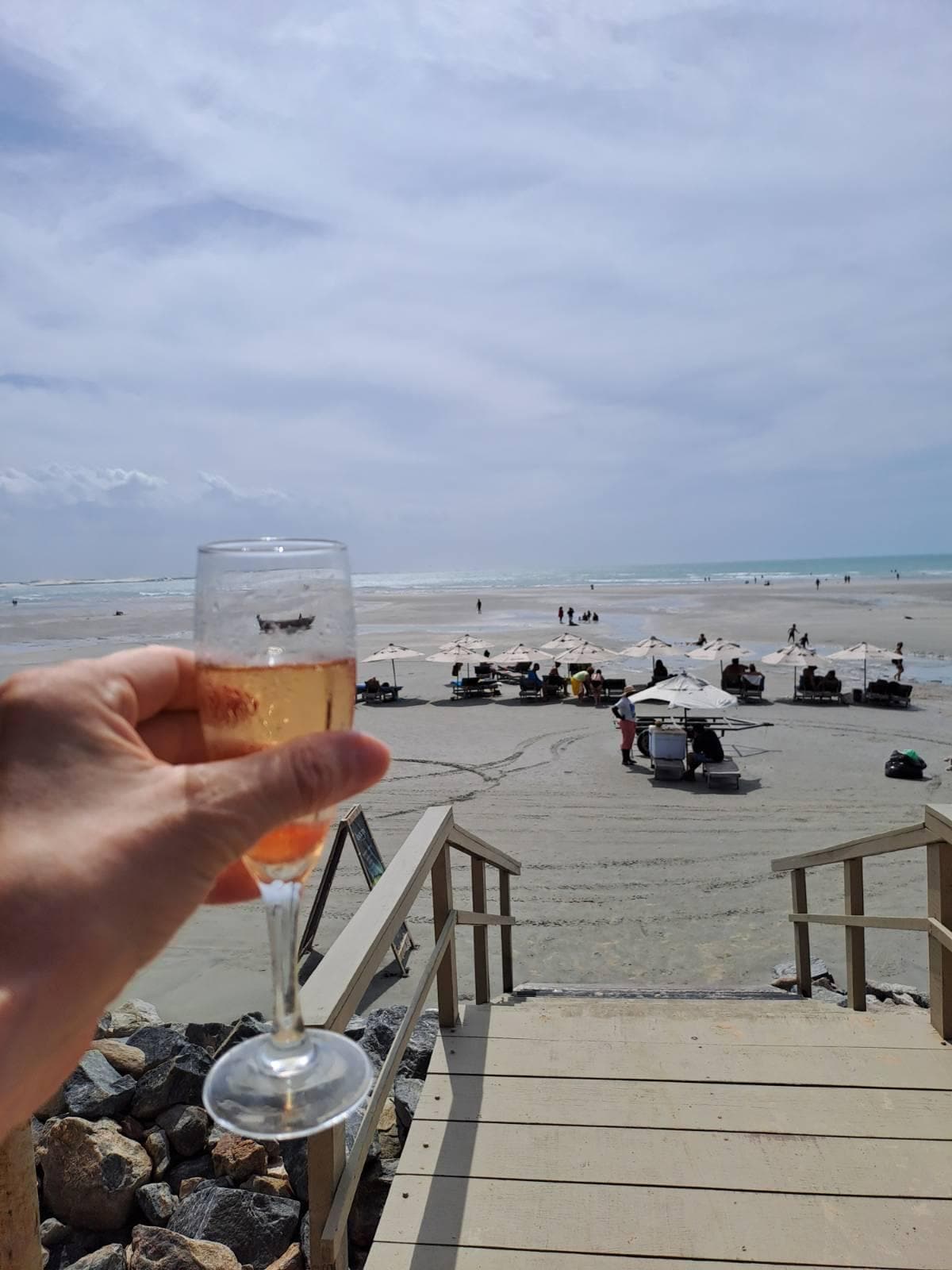 Complementary champagne while our room was made ready