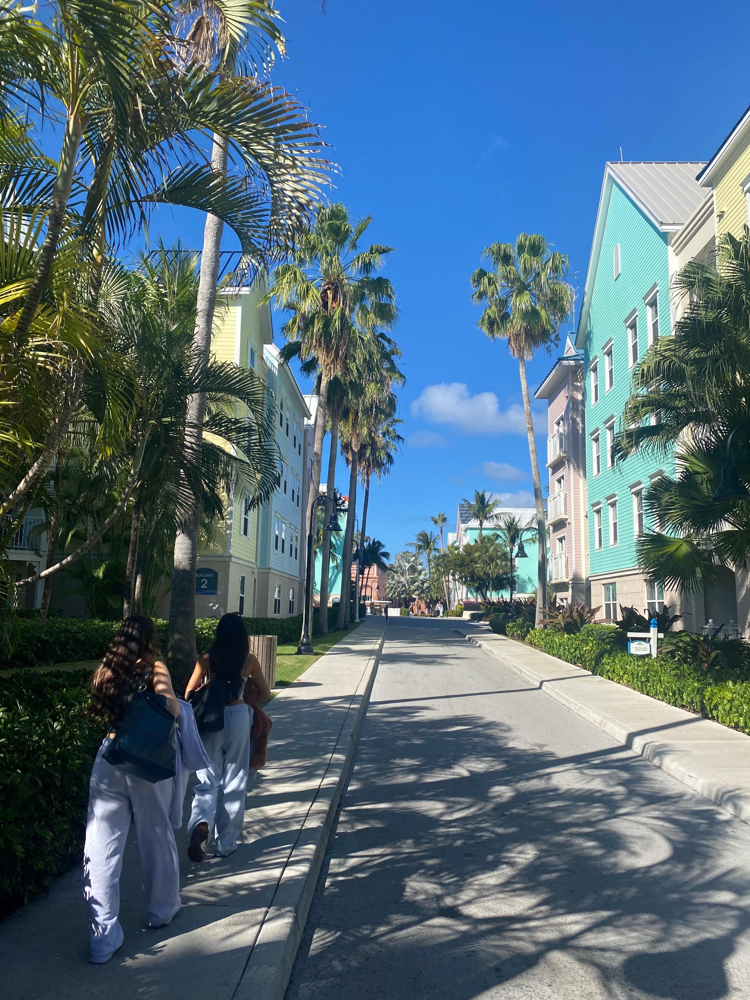 Row of colorful condos