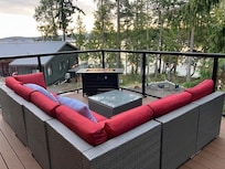 View from our deck. Be sure to use the gas fireplace on cool mornings and evenings!