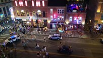 From the Moxie rooftop overlooking the craziness on Broadway