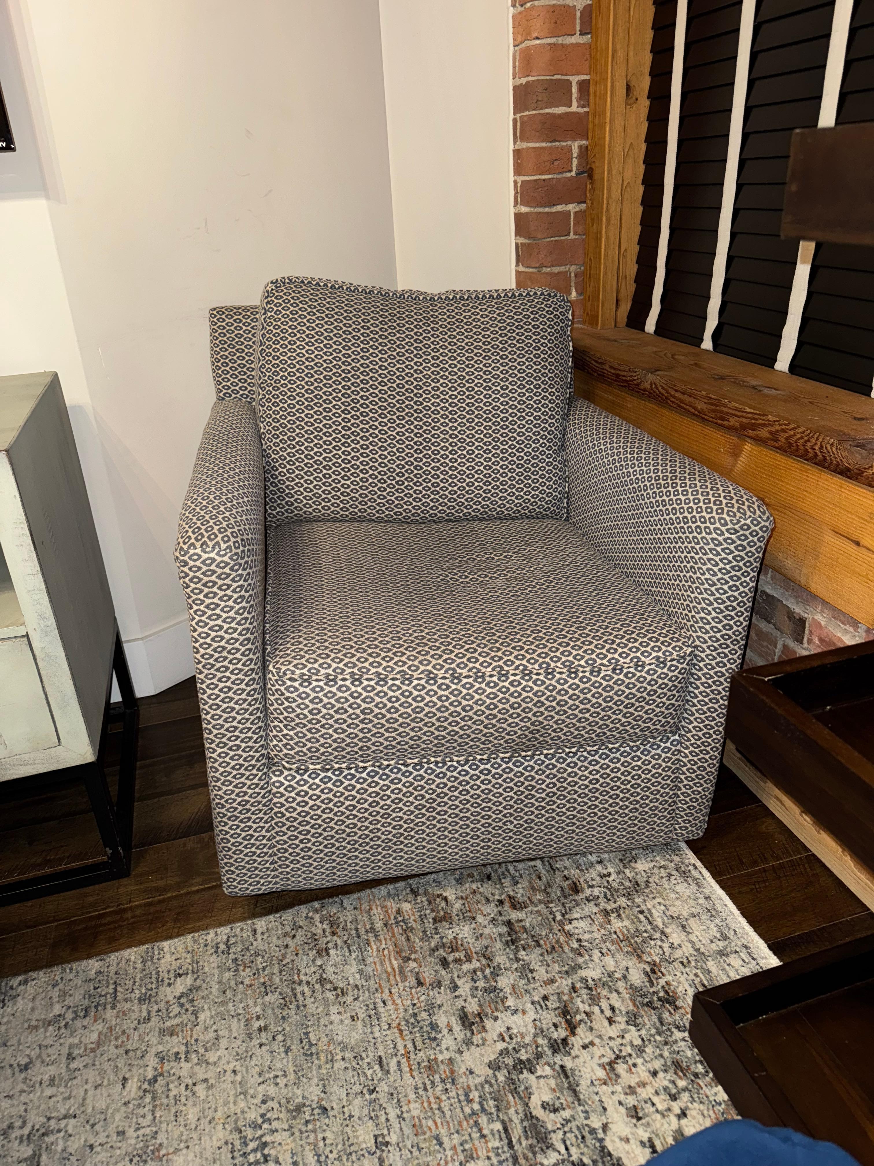 Stained and broken chair. 