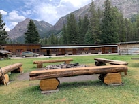 Grizzly Lodge outdoor fire pit area