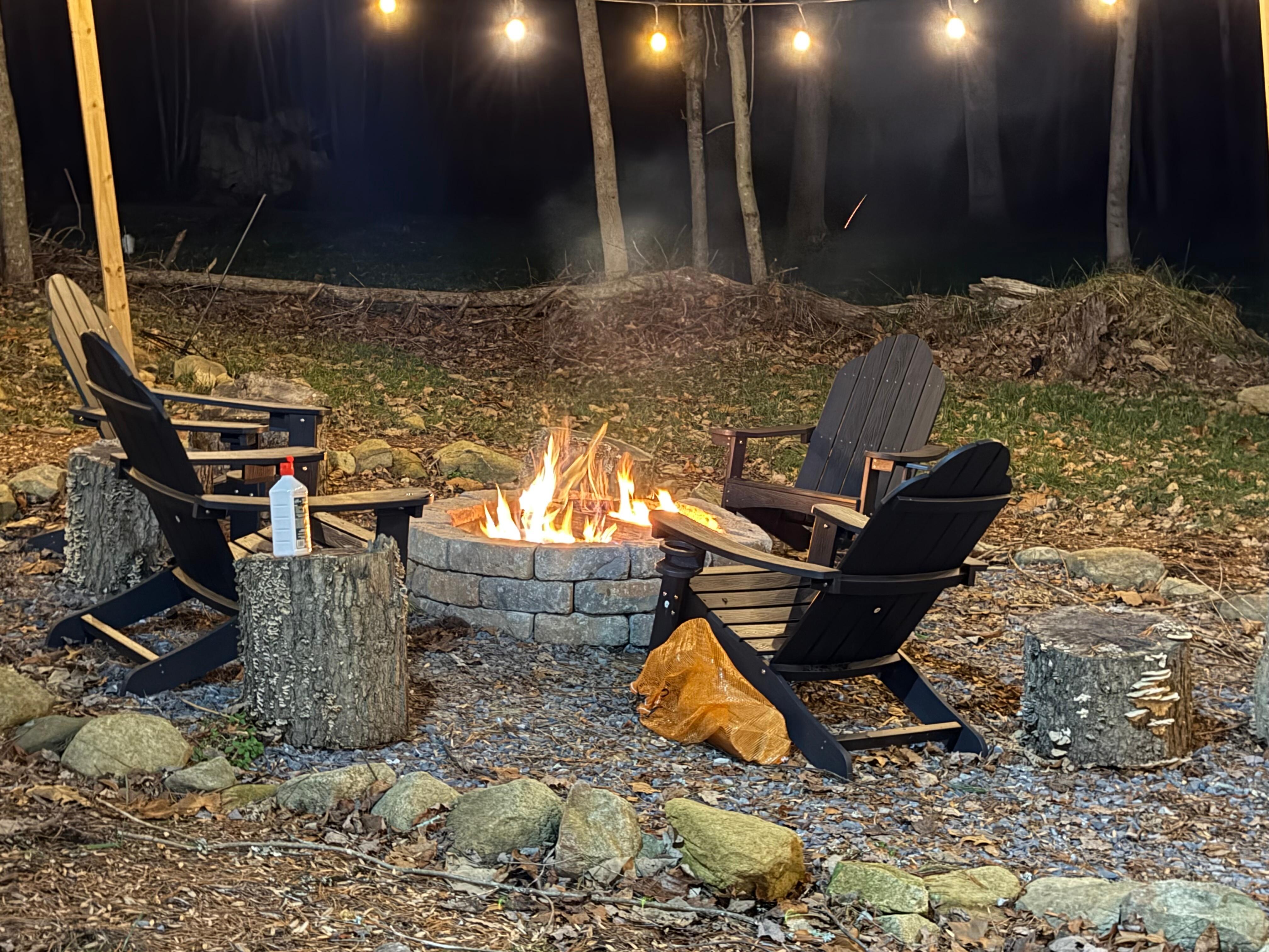 The owner left plenty of firewood. 