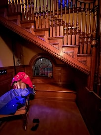 Little kids would love this little nook under the stairs.