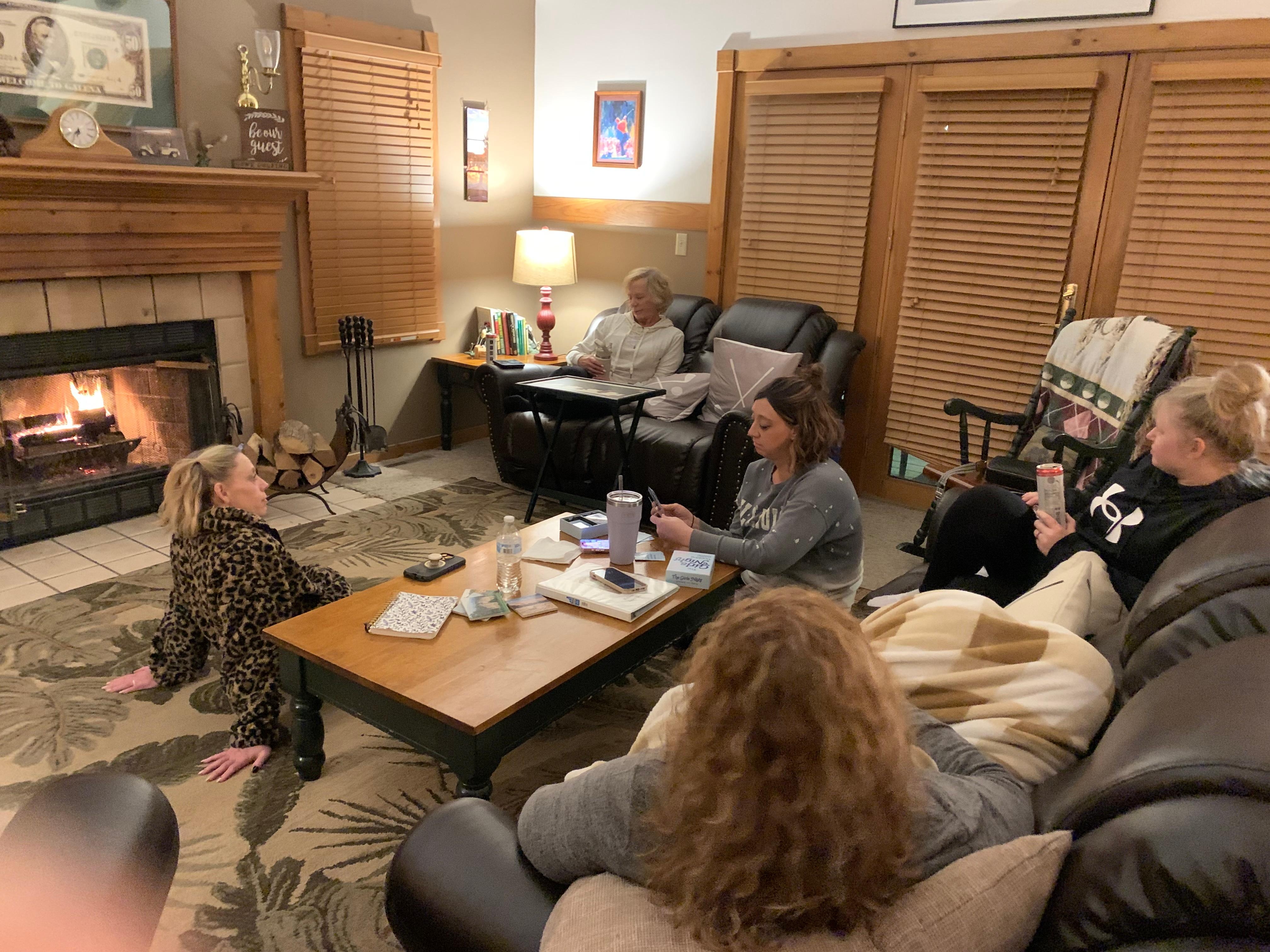 Relaxing by the fire!