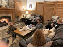 Relaxing by the fire!