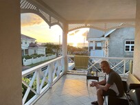 My hubby enjoying the balcony.