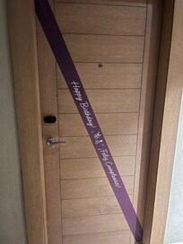 Birthday banner on our room