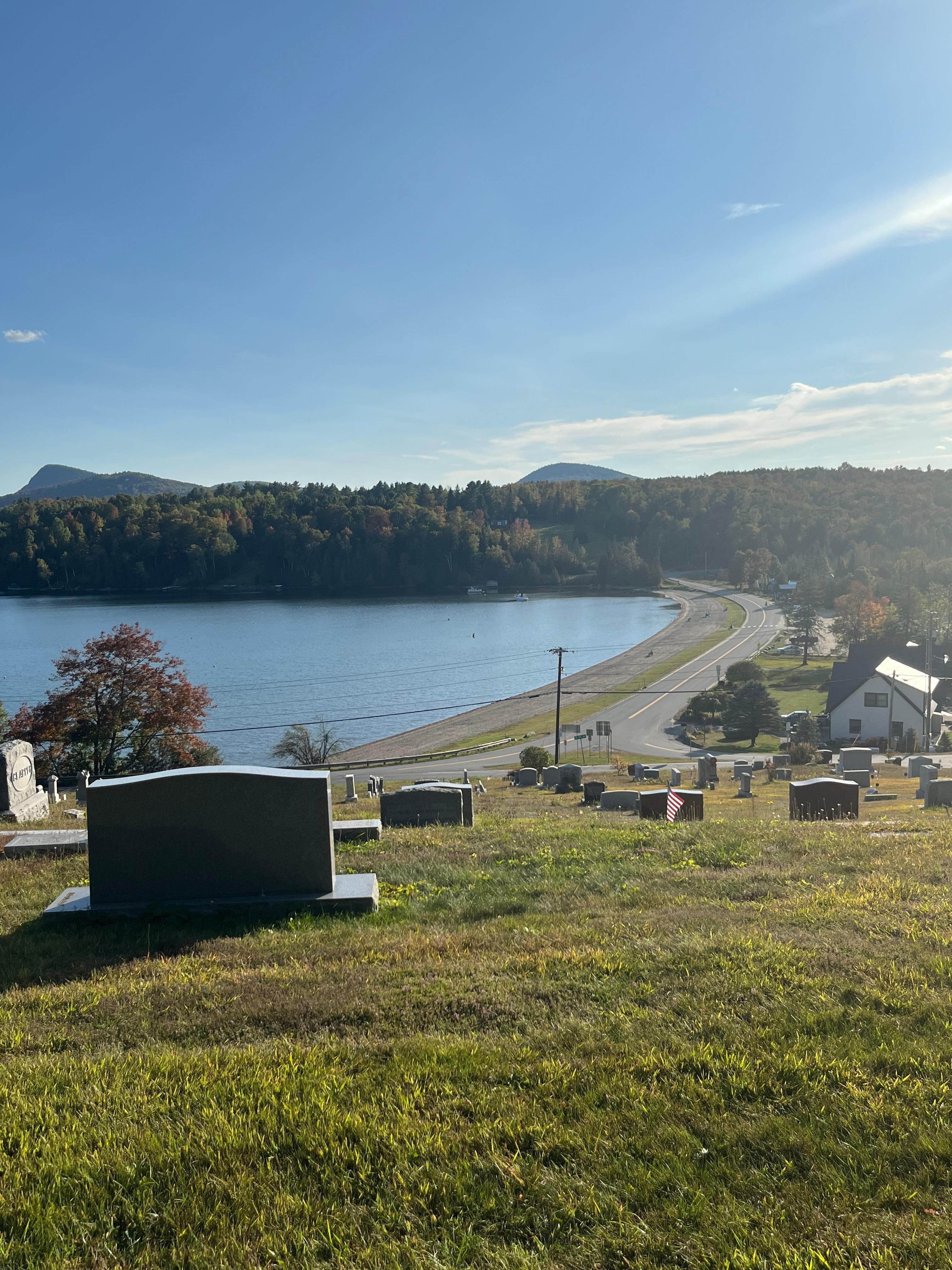 Lake Willoughby North Beach from cemetery. 