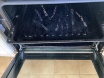 Oven dirty inside and greasy dirty oven dishes