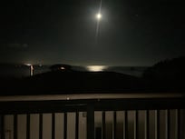 Moon mirrored on Trinidad Bay on 8/4. Taken from SeaBreeze dining room window.