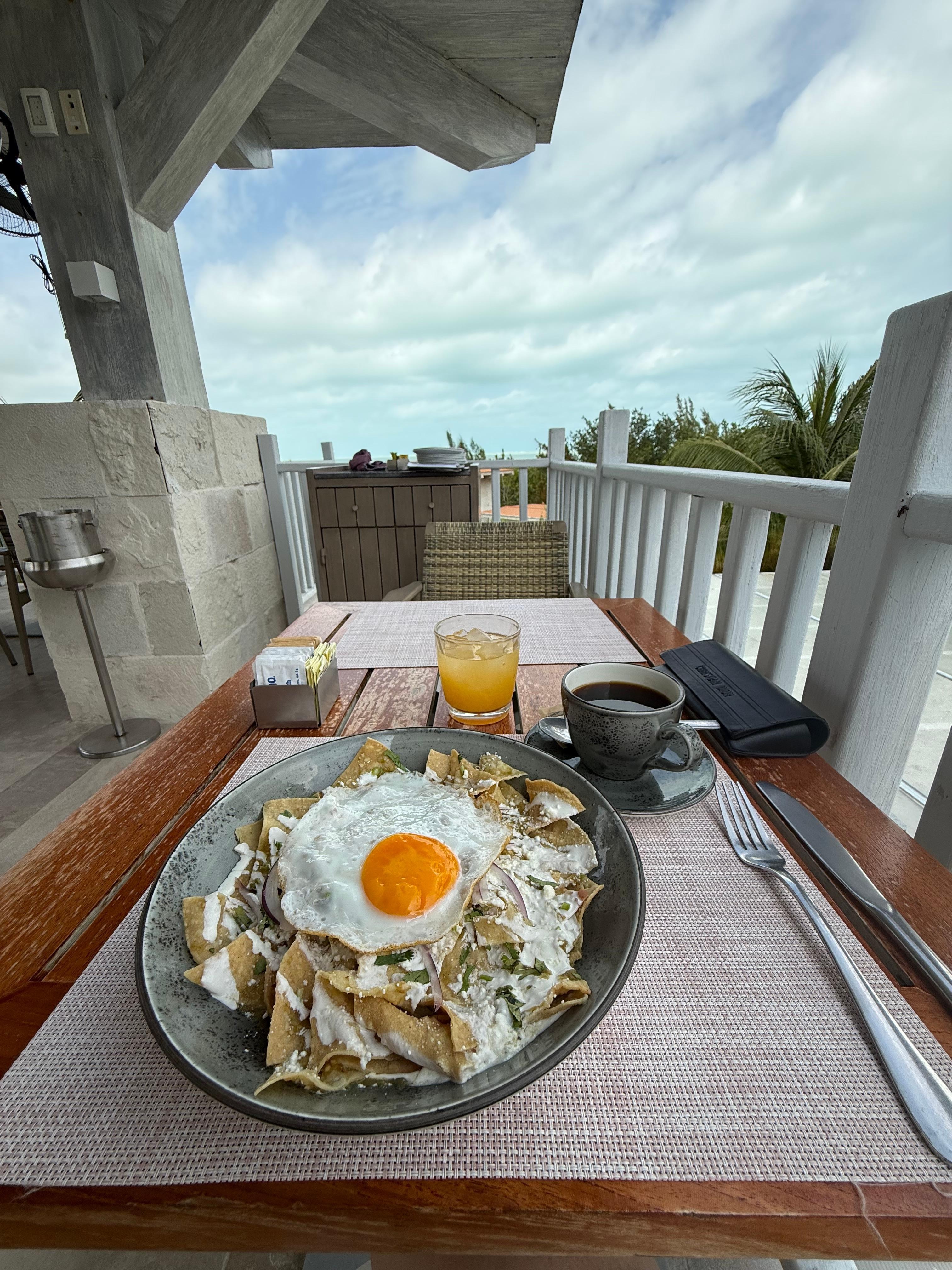 Superb breakfast at the restaurant 