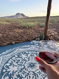 Our patio view in the evening.