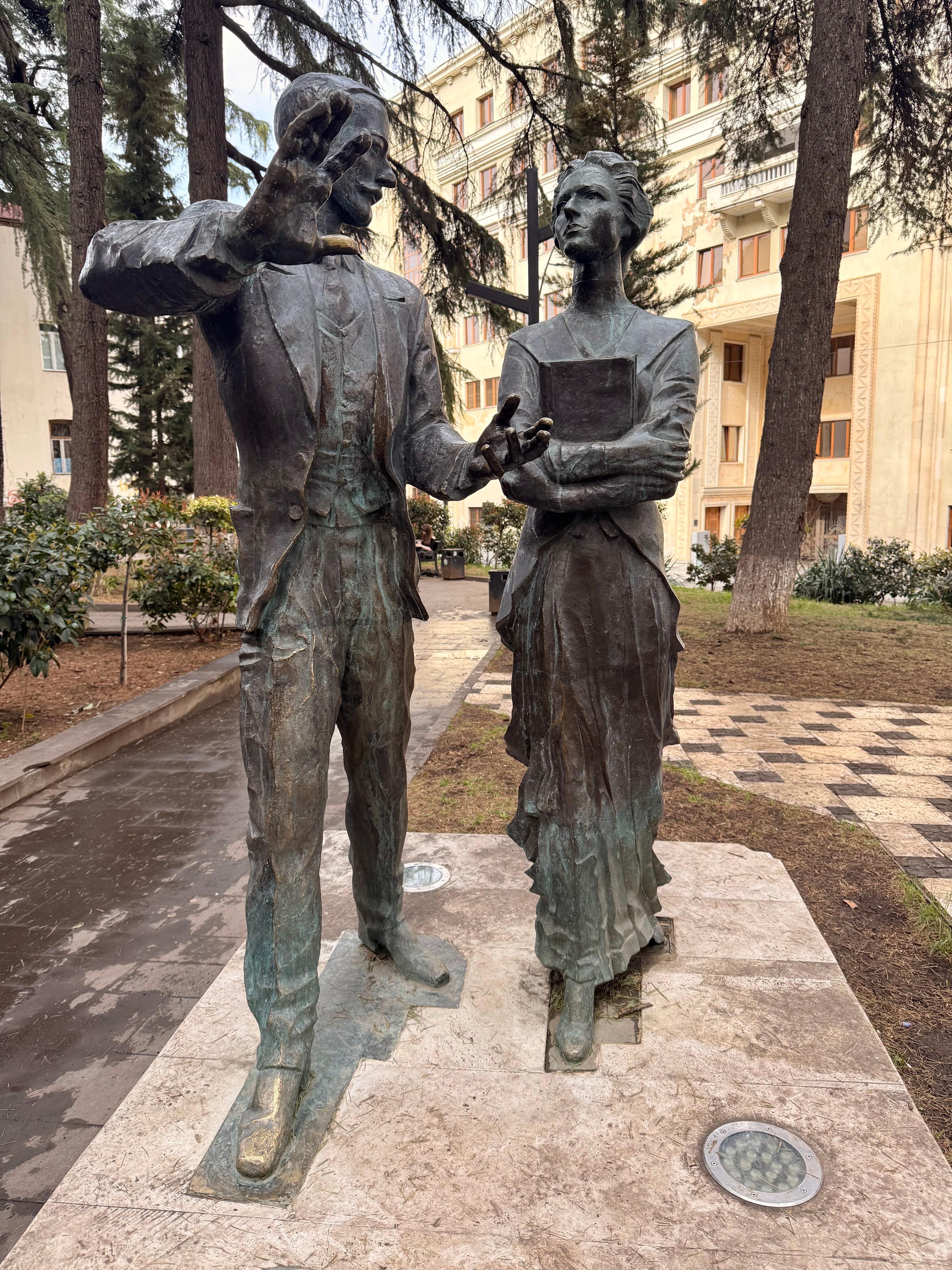 At the park opposite by the hotel