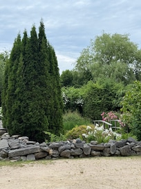 Garden at the Castine Inn, viewed from the street.