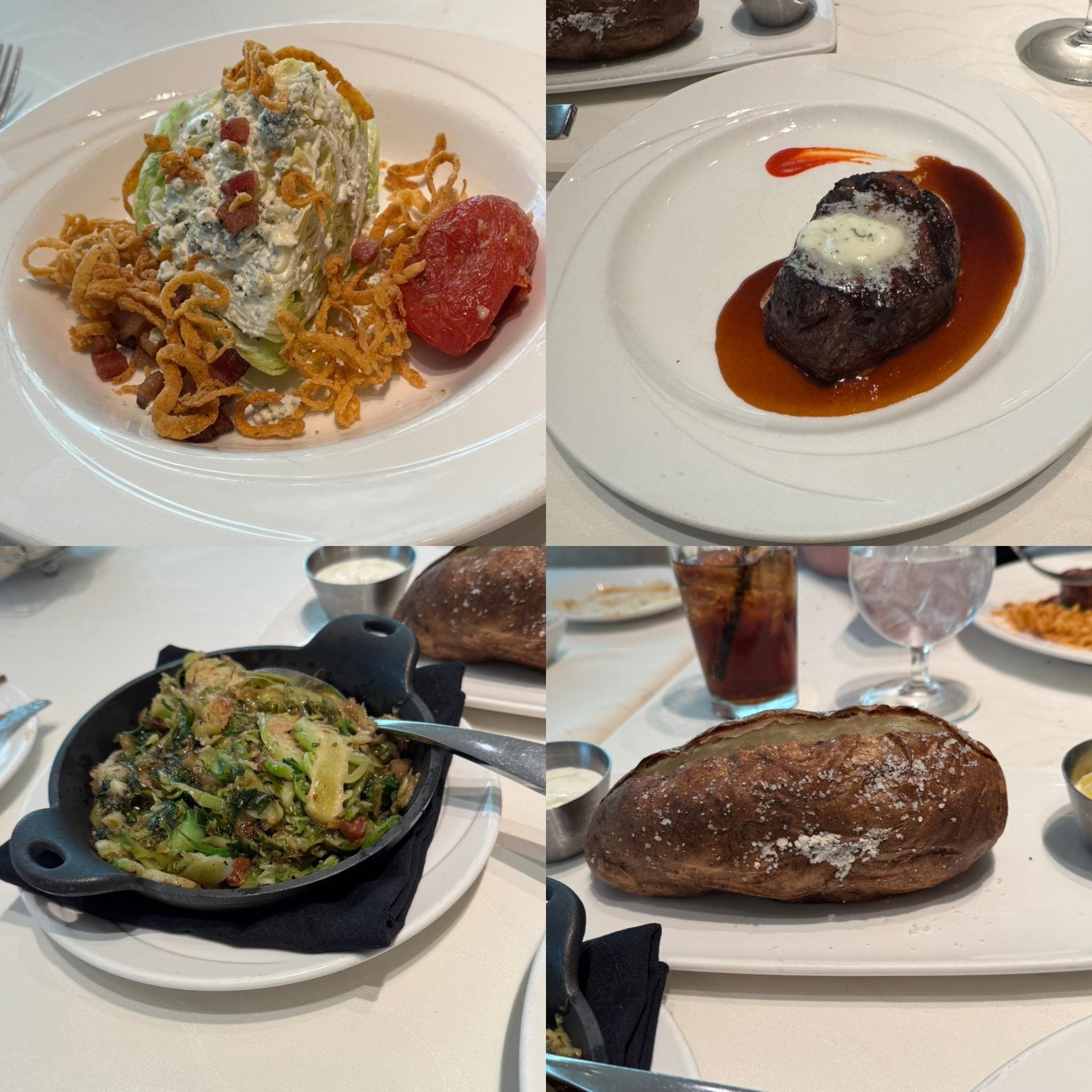 This plus a cocktail is 140 bucks; maybe it was good for the area I don’t know, but kind of sad that you order a $54 steak, and it comes in slightly overdone, covered in gravy.  