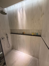 no door on the shower is annoying.