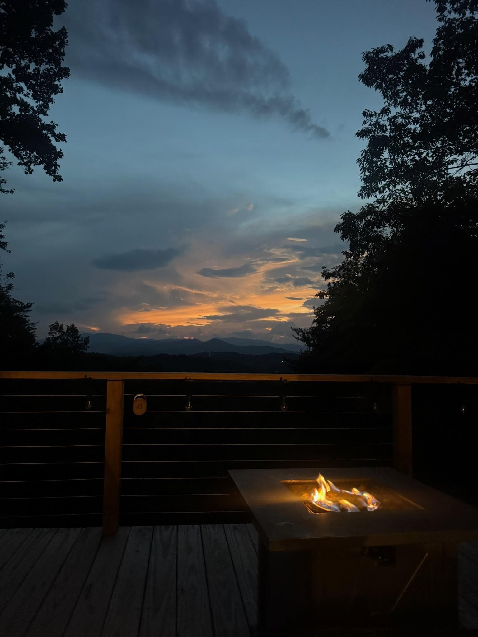Fire pit and view from deck