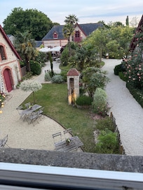 View of garden at rear of hotel
