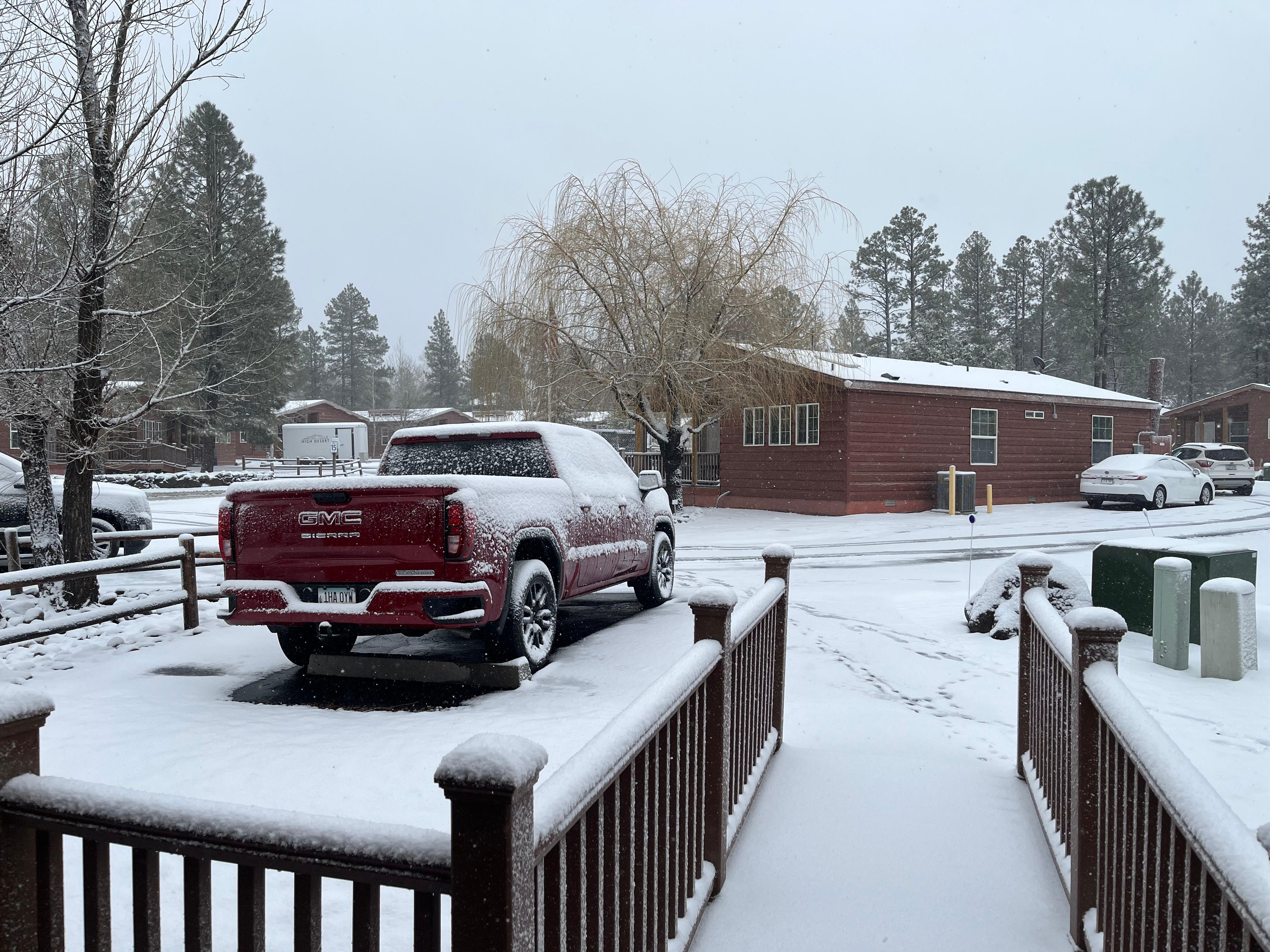 Very excited about the early morning snow! Made for an excellent ski day!