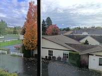 Looking out of the 3rd floor hotel room to get a good view! The view would have been better in a sunny day!