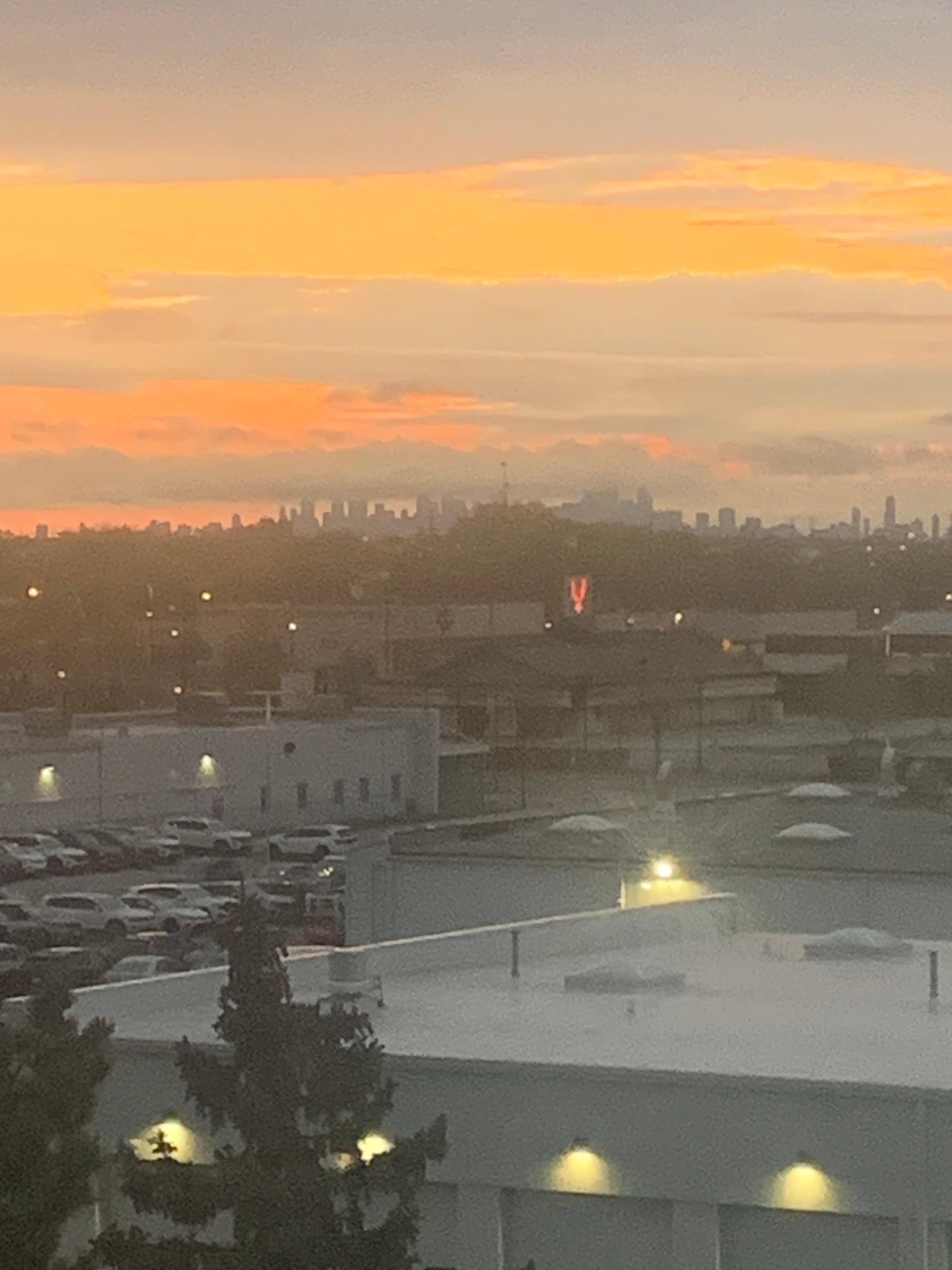 Sunrise in a cloudy Chicago. 