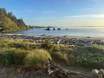 Looking over Siletz Bay from the balcony.