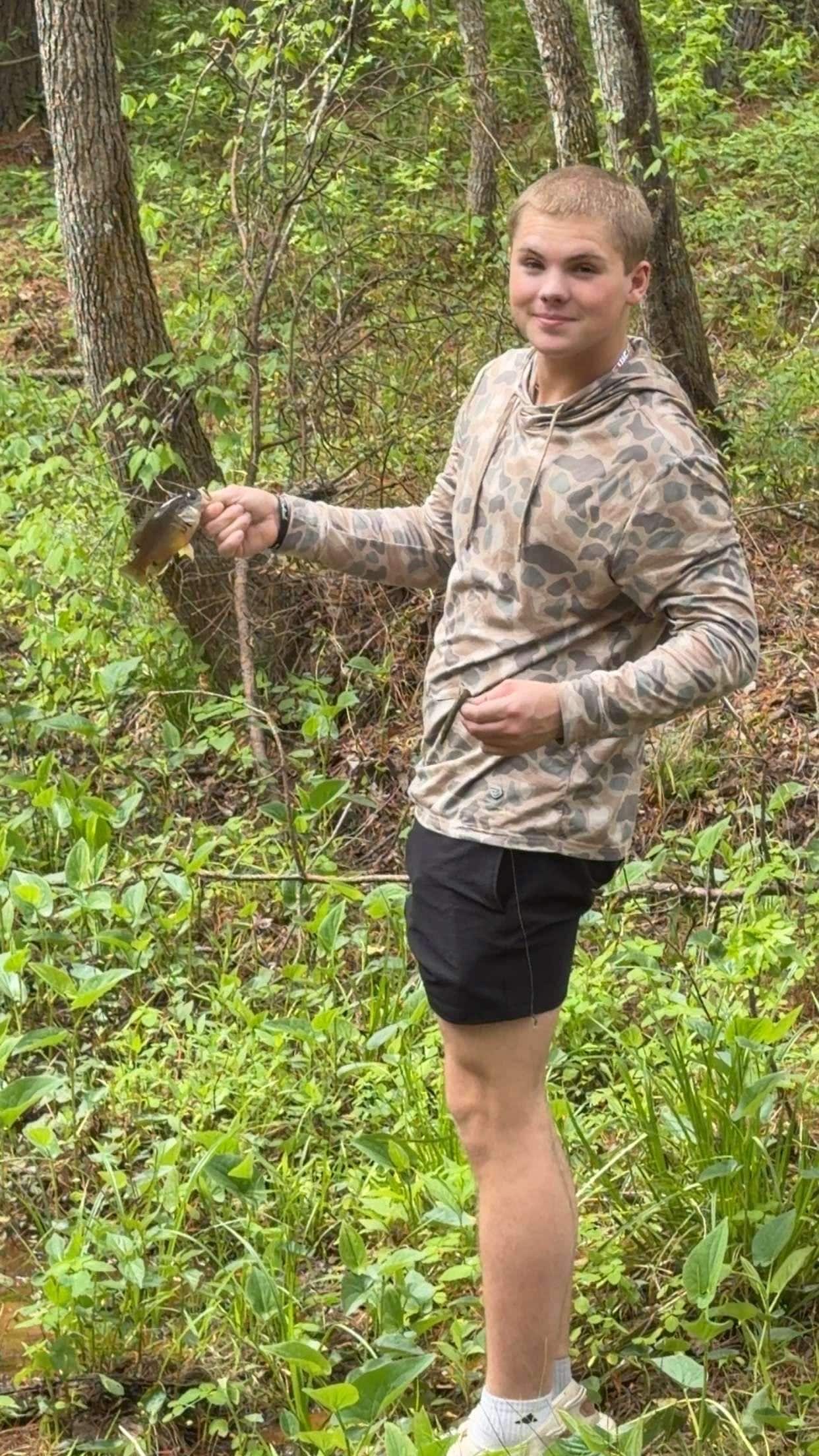 Perch caught in the pond