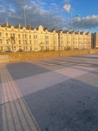 Morning sunrise outside the hotel.