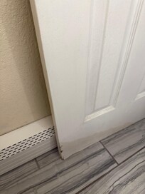 Swelled door from water damage