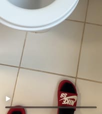 Loose tiles - bathroom floor.