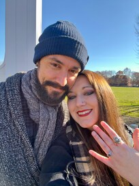 We got engaged in Salem Commons!!