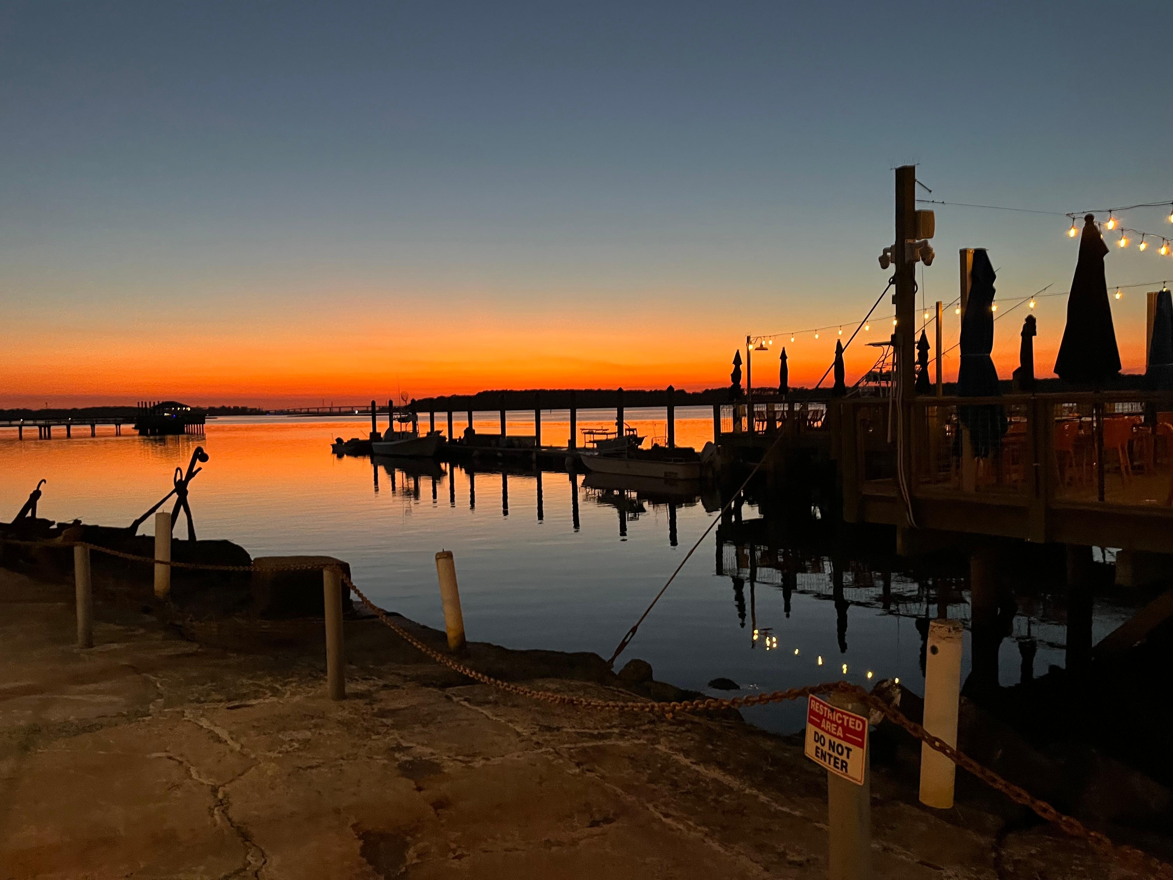Sunset on Hilton Head Island - Hudson on the Bay restaurant 