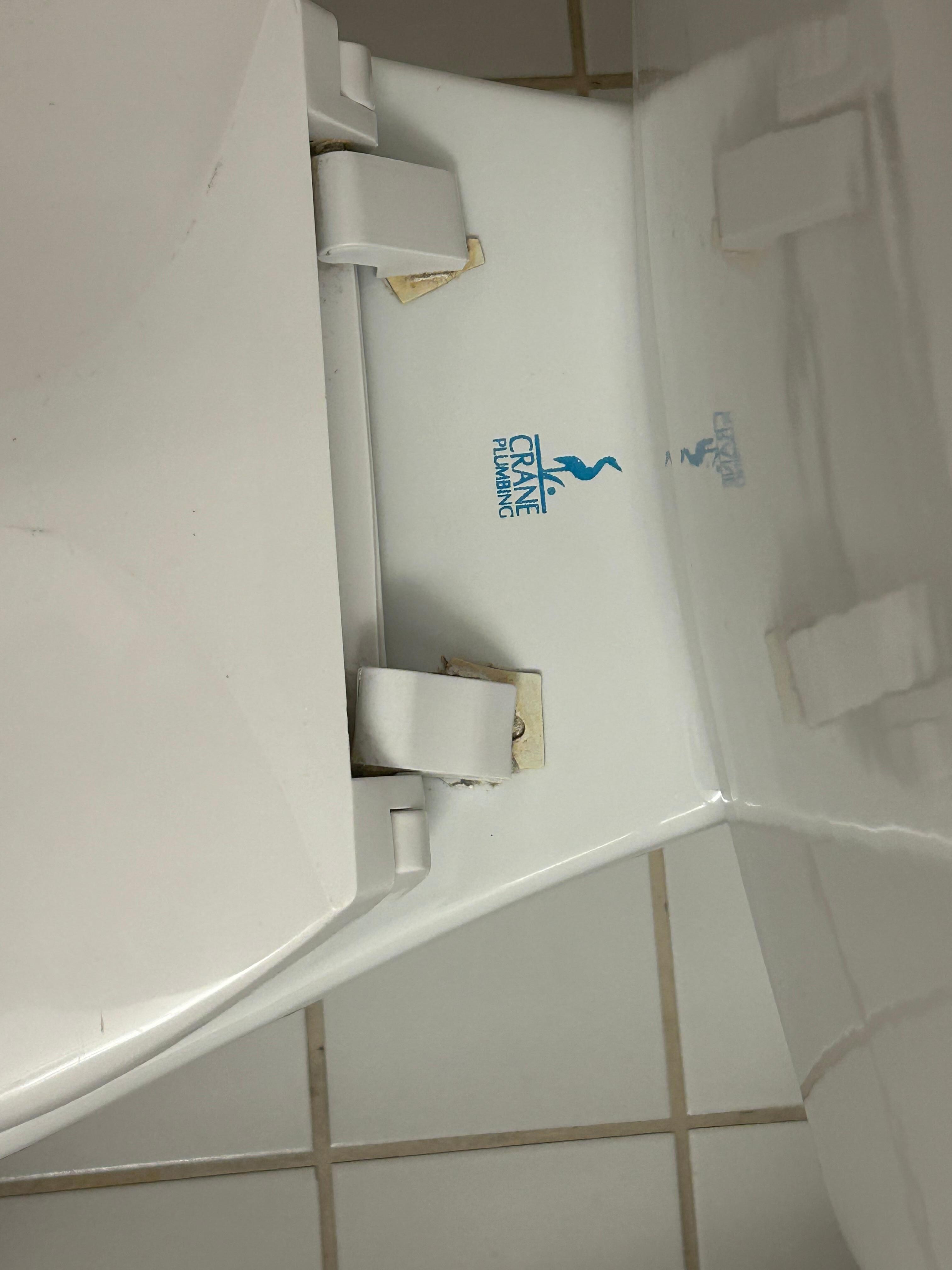Stained, crooked/broken toilet seat hinges