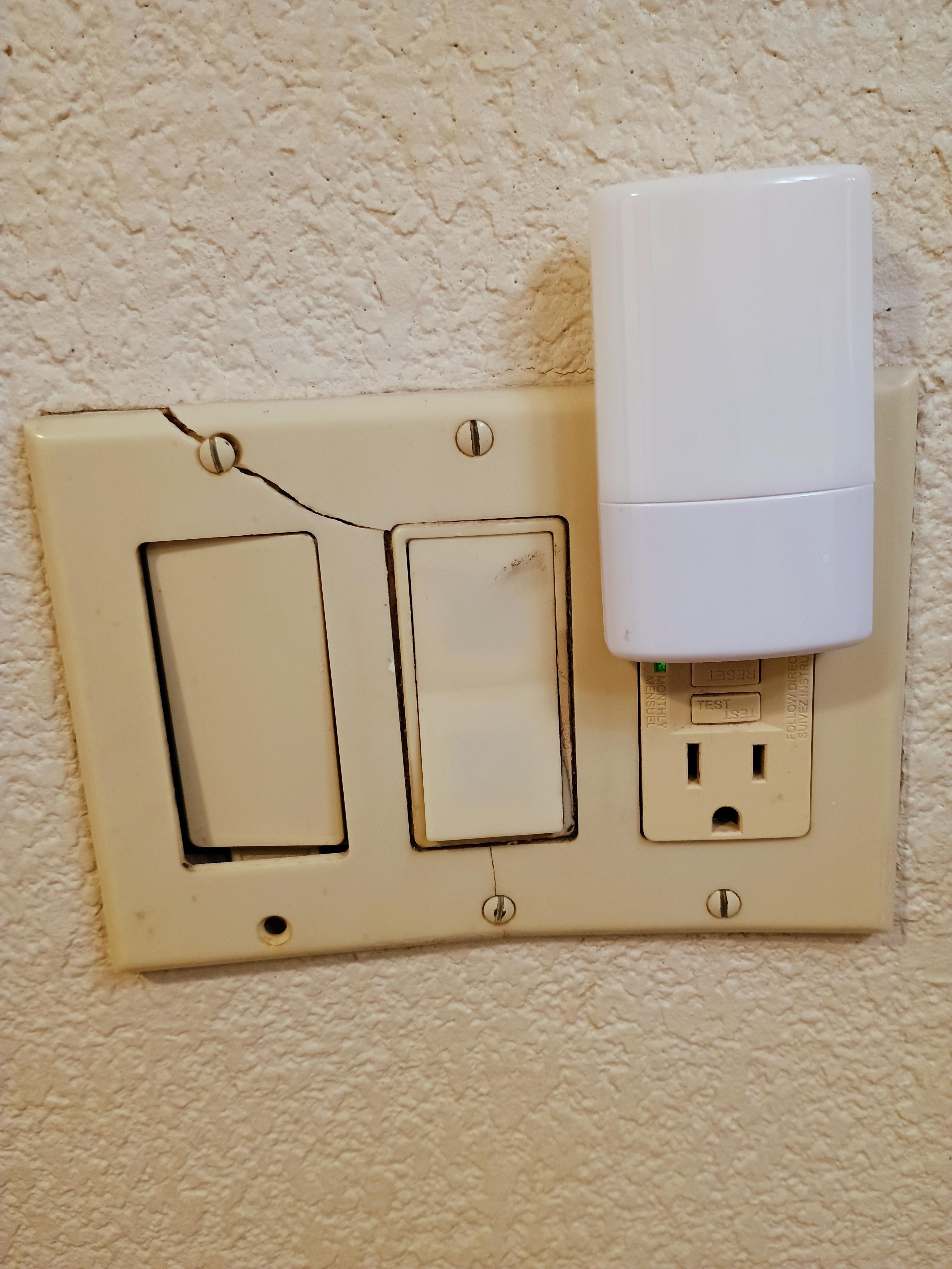 Switch plate was broken....