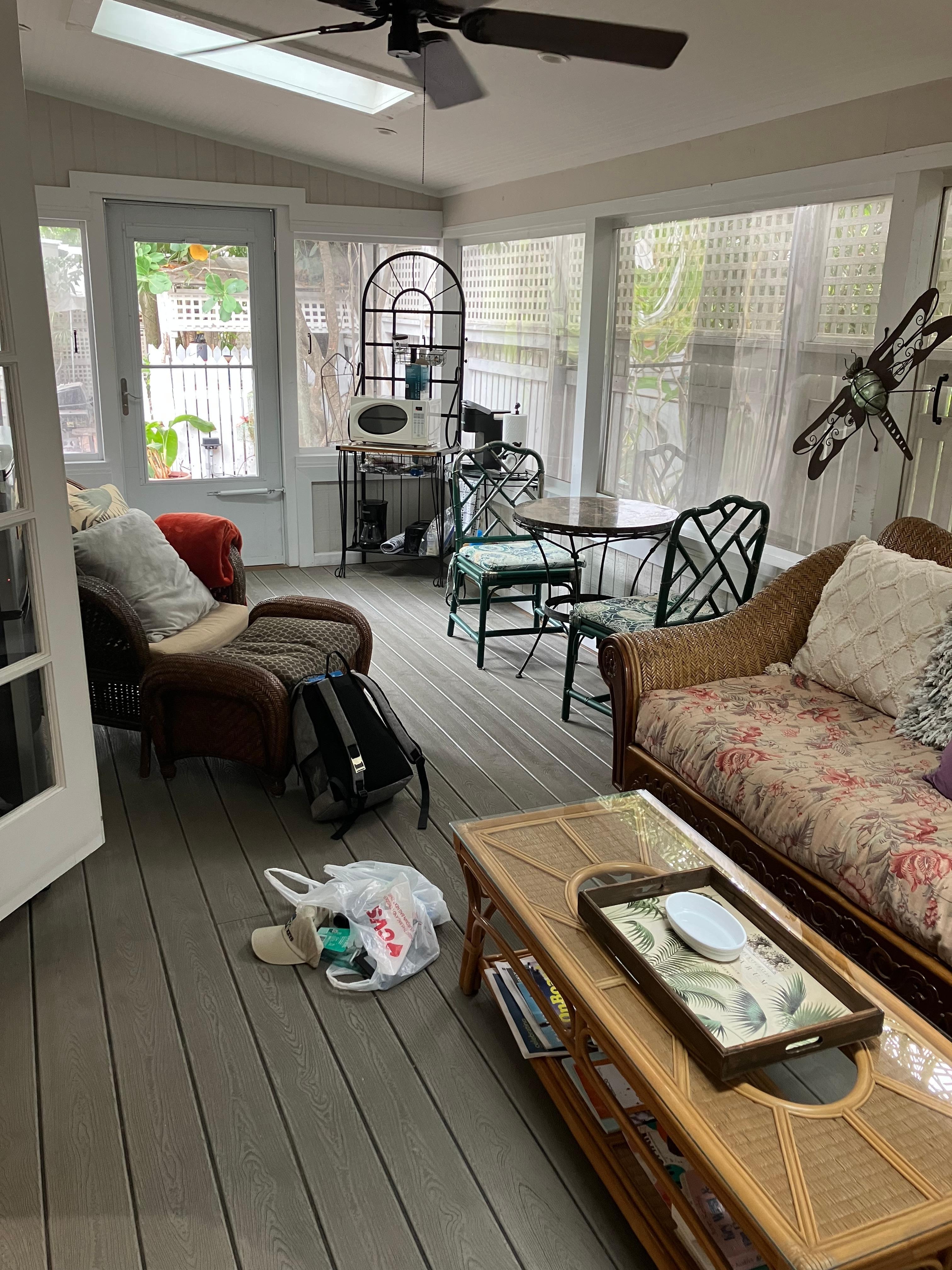 porch (ignore our bag on the floor)